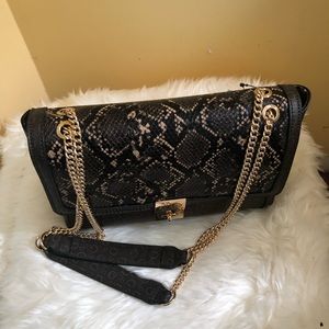 Brown snake skin crossbody